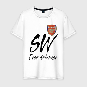 Мужская футболка хлопок с принтом Arsenal   sweeper   England   London в Тюмени, 100% хлопок | прямой крой, круглый вырез горловины, длина до линии бедер, слегка спущенное плечо. | 