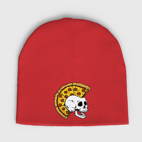 Мужская шапка демисезонная с принтом Pizza punk ,  |  | Тематика изображения на принте: 