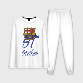 Мужская пижама с лонгсливом хлопок с принтом Barcelona   Spain   striker в Петрозаводске,  |  | 