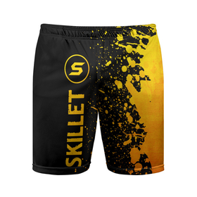 Мужские шорты спортивные с принтом Skillet   gold gradient: по вертикали ,  |  | 