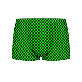 Мужские трусы 3D с принтом Зелёная шахматка   паттерн в Петрозаводске, 50% хлопок, 50% полиэстер | классическая посадка, на поясе мягкая тканевая резинка | Тематика изображения на принте: 