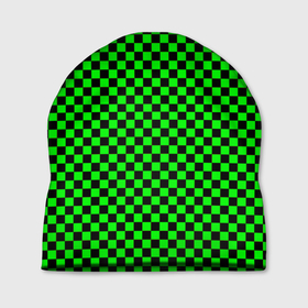 Шапка 3D с принтом Зелёная шахматка   паттерн в Санкт-Петербурге, 100% полиэстер | универсальный размер, печать по всей поверхности изделия | Тематика изображения на принте: 