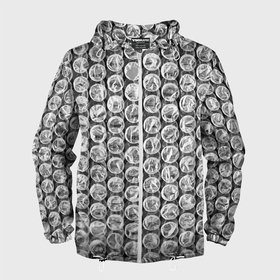 Мужская ветровка 3D с принтом Пупырка   текстура в Тюмени, 100% полиэстер | подол и капюшон оформлены резинкой с фиксаторами, два кармана без застежек по бокам, один потайной карман на груди | 