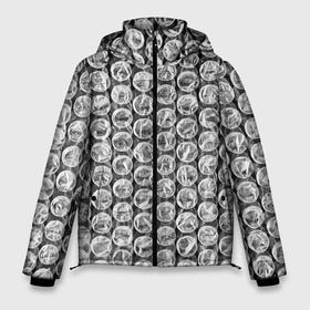 Мужская зимняя куртка 3D с принтом Пупырка   текстура в Тюмени, верх — 100% полиэстер; подкладка — 100% полиэстер; утеплитель — 100% полиэстер | длина ниже бедра, свободный силуэт Оверсайз. Есть воротник-стойка, отстегивающийся капюшон и ветрозащитная планка. 

Боковые карманы с листочкой на кнопках и внутренний карман на молнии. | 