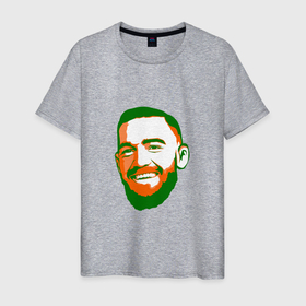 Мужская футболка хлопок с принтом Conor face в Кировске, 100% хлопок | прямой крой, круглый вырез горловины, длина до линии бедер, слегка спущенное плечо. | Тематика изображения на принте: 