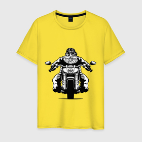 Мужская футболка хлопок с принтом Wide biker в Екатеринбурге, 100% хлопок | прямой крой, круглый вырез горловины, длина до линии бедер, слегка спущенное плечо. | Тематика изображения на принте: 