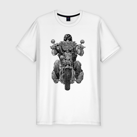 Мужская футболка хлопок Slim с принтом Ride biker в Тюмени, 92% хлопок, 8% лайкра | приталенный силуэт, круглый вырез ворота, длина до линии бедра, короткий рукав | Тематика изображения на принте: 