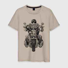 Мужская футболка хлопок с принтом Ride biker в Белгороде, 100% хлопок | прямой крой, круглый вырез горловины, длина до линии бедер, слегка спущенное плечо. | 