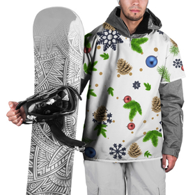 Накидка на куртку 3D с принтом Ёлки, шишки, новый год в Новосибирске, 100% полиэстер |  | Тематика изображения на принте: 