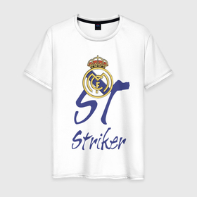 Мужская футболка хлопок с принтом Real Madrid   Spain   striker в Новосибирске, 100% хлопок | прямой крой, круглый вырез горловины, длина до линии бедер, слегка спущенное плечо. | 