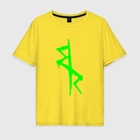 Мужская футболка хлопок Oversize с принтом Logotype   Cyberpunk: Edgerunners в Новосибирске, 100% хлопок | свободный крой, круглый ворот, “спинка” длиннее передней части | 