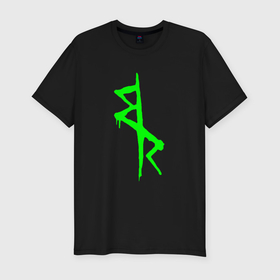 Мужская футболка хлопок Slim с принтом Logotype   Cyberpunk: Edgerunners в Тюмени, 92% хлопок, 8% лайкра | приталенный силуэт, круглый вырез ворота, длина до линии бедра, короткий рукав | Тематика изображения на принте: 