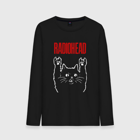 Мужской лонгслив хлопок с принтом Radiohead рок кот в Белгороде, 100% хлопок |  | 