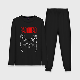 Мужская пижама хлопок (с лонгсливом) с принтом Radiohead рок кот в Курске,  |  | 