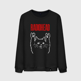 Мужской свитшот хлопок с принтом Radiohead рок кот в Екатеринбурге, 100% хлопок |  | 