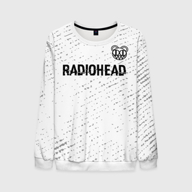 Мужской свитшот 3D с принтом Radiohead glitch на светлом фоне: символ сверху в Белгороде, 100% полиэстер с мягким внутренним слоем | круглый вырез горловины, мягкая резинка на манжетах и поясе, свободная посадка по фигуре | 