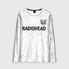 Мужской лонгслив 3D с принтом Radiohead glitch на светлом фоне: символ сверху в Белгороде, 100% полиэстер | длинные рукава, круглый вырез горловины, полуприлегающий силуэт | 