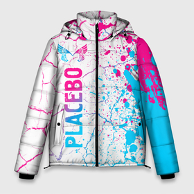 Мужская зимняя куртка 3D с принтом Placebo neon gradient style: по вертикали в Санкт-Петербурге, верх — 100% полиэстер; подкладка — 100% полиэстер; утеплитель — 100% полиэстер | длина ниже бедра, свободный силуэт Оверсайз. Есть воротник-стойка, отстегивающийся капюшон и ветрозащитная планка. 

Боковые карманы с листочкой на кнопках и внутренний карман на молнии. | 
