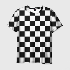 Мужская футболка 3D с принтом Шахматные клетки   текстура в Курске, 100% полиэфир | прямой крой, круглый вырез горловины, длина до линии бедер | Тематика изображения на принте: 