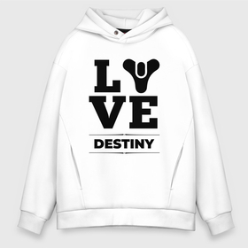 Мужское худи Oversize хлопок с принтом Destiny love classic в Новосибирске, френч-терри — 70% хлопок, 30% полиэстер. Мягкий теплый начес внутри —100% хлопок | боковые карманы, эластичные манжеты и нижняя кромка, капюшон на магнитной кнопке | 