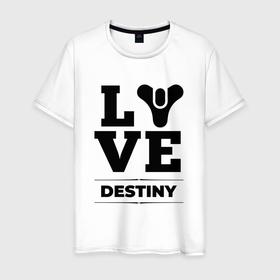 Мужская футболка хлопок с принтом Destiny love classic в Кировске, 100% хлопок | прямой крой, круглый вырез горловины, длина до линии бедер, слегка спущенное плечо. | 