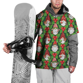 Накидка на куртку 3D с принтом Новогодние гномы   паттерн в Новосибирске, 100% полиэстер |  | Тематика изображения на принте: 