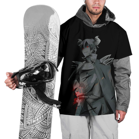 Накидка на куртку 3D с принтом Повелитель тьмы на подработке   Демон Садао в Санкт-Петербурге, 100% полиэстер |  | 