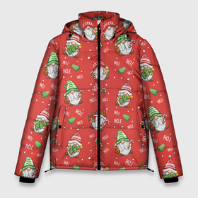 Мужская зимняя куртка 3D с принтом Новогодние гномы паттерн в Новосибирске, верх — 100% полиэстер; подкладка — 100% полиэстер; утеплитель — 100% полиэстер | длина ниже бедра, свободный силуэт Оверсайз. Есть воротник-стойка, отстегивающийся капюшон и ветрозащитная планка. 

Боковые карманы с листочкой на кнопках и внутренний карман на молнии. | 