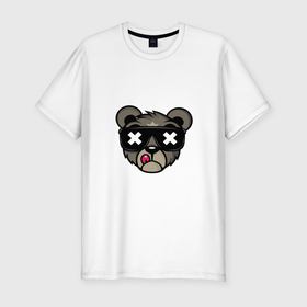Мужская футболка хлопок Slim с принтом медведь в солнцезащитных очках , 92% хлопок, 8% лайкра | приталенный силуэт, круглый вырез ворота, длина до линии бедра, короткий рукав | 