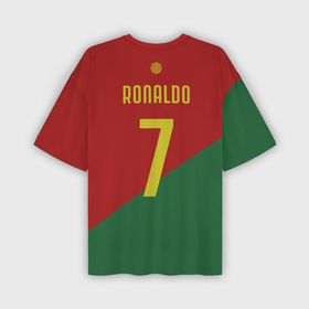 Мужская футболка OVERSIZE 3D с принтом Роналду сборная Португалии в Кировске,  |  | 