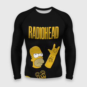 Мужской рашгард 3D с принтом Radiohead Гомер Симпсон рокер в Тюмени,  |  | 