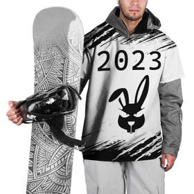 Накидка на куртку 3D с принтом НГ Кролик хитрый на светлом в Санкт-Петербурге, 100% полиэстер |  | 