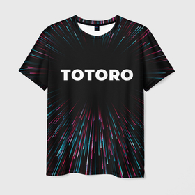 Мужская футболка 3D с принтом Totoro infinity , 100% полиэфир | прямой крой, круглый вырез горловины, длина до линии бедер | 