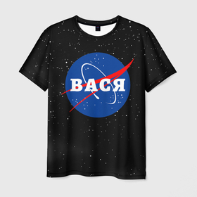 Мужская футболка 3D с принтом Вася Наса космос , 100% полиэфир | прямой крой, круглый вырез горловины, длина до линии бедер | 