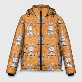 Мужская зимняя куртка 3D с принтом Паттерн из зайчиков в Тюмени, верх — 100% полиэстер; подкладка — 100% полиэстер; утеплитель — 100% полиэстер | длина ниже бедра, свободный силуэт Оверсайз. Есть воротник-стойка, отстегивающийся капюшон и ветрозащитная планка. 

Боковые карманы с листочкой на кнопках и внутренний карман на молнии. | Тематика изображения на принте: 