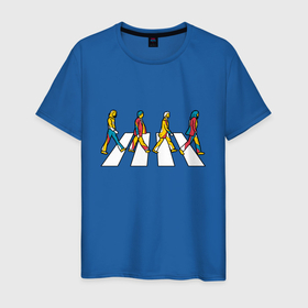 Мужская футболка хлопок с принтом Beatles team в Петрозаводске, 100% хлопок | прямой крой, круглый вырез горловины, длина до линии бедер, слегка спущенное плечо. | 