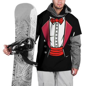 Накидка на куртку 3D с принтом Костюм фокусника с бабочкой и волшебной палочкой в Кировске, 100% полиэстер |  | 