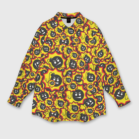 Мужская рубашка oversize 3D с принтом Serious Sam logo pattern в Курске,  |  | Тематика изображения на принте: 
