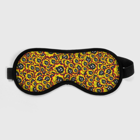 Маска для сна 3D с принтом Serious Sam logo pattern в Тюмени, внешний слой — 100% полиэфир, внутренний слой — 100% хлопок, между ними — поролон |  | 