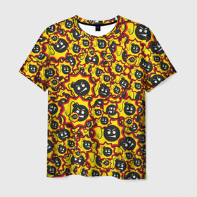 Мужская футболка 3D с принтом Serious Sam logo pattern в Новосибирске, 100% полиэфир | прямой крой, круглый вырез горловины, длина до линии бедер | 