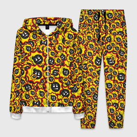 Мужской костюм 3D с принтом Serious Sam logo pattern в Екатеринбурге, 100% полиэстер | Манжеты и пояс оформлены тканевой резинкой, двухслойный капюшон со шнурком для регулировки, карманы спереди | 