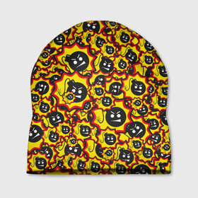 Шапка 3D с принтом Serious Sam logo pattern в Тюмени, 100% полиэстер | универсальный размер, печать по всей поверхности изделия | 