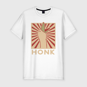Мужская футболка хлопок Slim с принтом Honk art в Екатеринбурге, 92% хлопок, 8% лайкра | приталенный силуэт, круглый вырез ворота, длина до линии бедра, короткий рукав | 