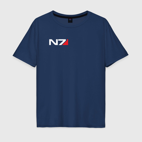 Мужская футболка хлопок Oversize с принтом Логотип N7 в Екатеринбурге, 100% хлопок | свободный крой, круглый ворот, “спинка” длиннее передней части | Тематика изображения на принте: 