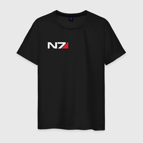 Мужская футболка хлопок с принтом Логотип N7 в Белгороде, 100% хлопок | прямой крой, круглый вырез горловины, длина до линии бедер, слегка спущенное плечо. | 