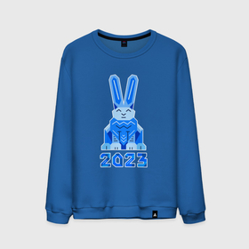 Мужской свитшот хлопок с принтом Геометрический синий кролик 2023 в Новосибирске, 100% хлопок |  | 