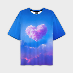 Мужская футболка OVERSIZE 3D с принтом Облако в форме сердца ,  |  | 