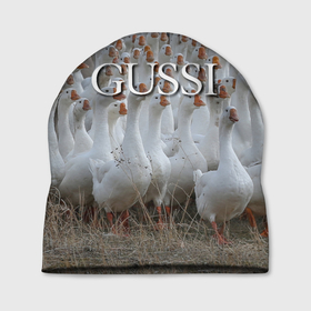 Шапка 3D с принтом Стая гусей   Gussi в Курске, 100% полиэстер | универсальный размер, печать по всей поверхности изделия | Тематика изображения на принте: 