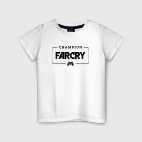 Детская футболка хлопок с принтом Far Cry gaming champion: рамка с лого и джойстиком в Санкт-Петербурге, 100% хлопок | круглый вырез горловины, полуприлегающий силуэт, длина до линии бедер | 