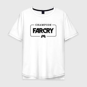 Мужская футболка хлопок Oversize с принтом Far Cry gaming champion: рамка с лого и джойстиком в Екатеринбурге, 100% хлопок | свободный крой, круглый ворот, “спинка” длиннее передней части | 